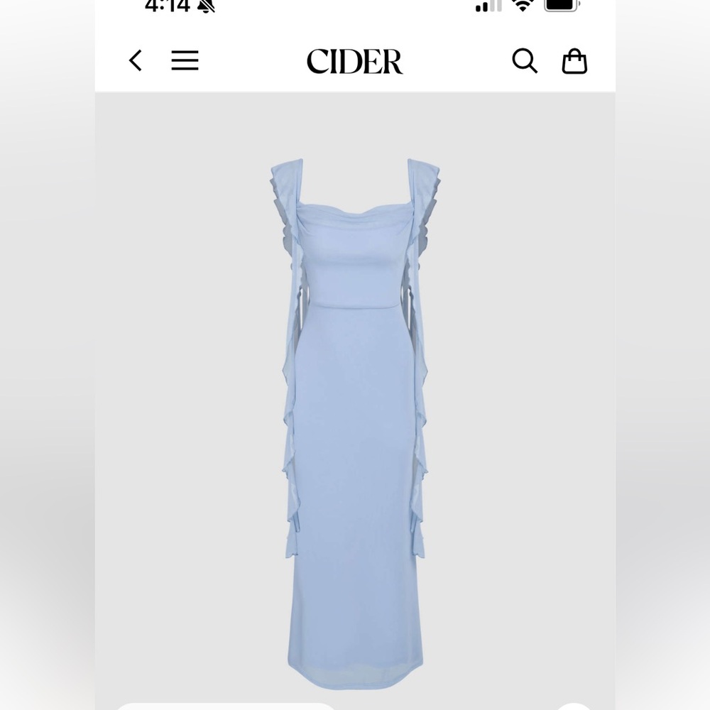 Cider Light Blue Ruffled Dress - Picture 2 of 5